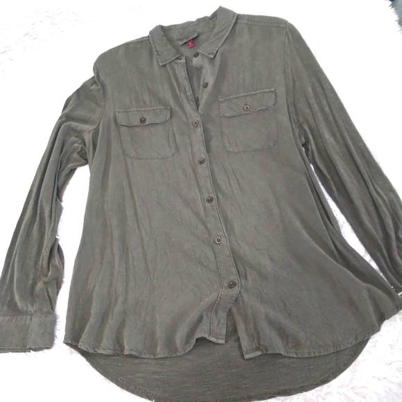 Perfectly Soft/perfectly you L long sleeve olive blouse - Picture 3 of 8